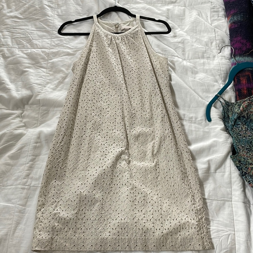 Cream Banana Republic Knee Length Dress